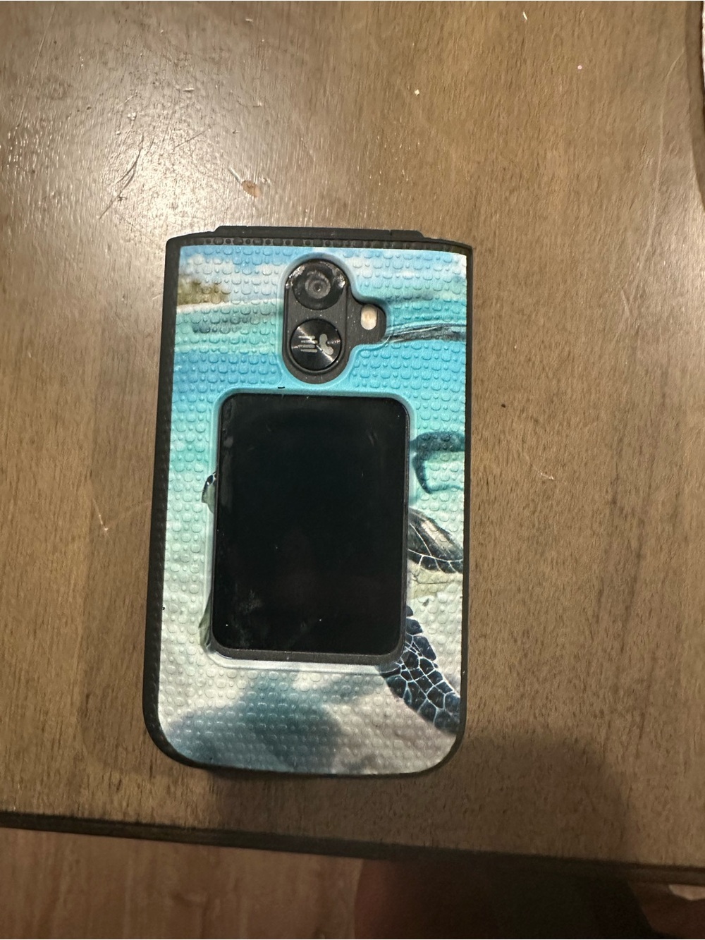 Motorola Flip Case with Sea Turtle Artwork - Blue & White